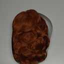 Short Copper Red Wavy Wigs for Women Auburn Curly Natural Synthetic Wig Ginger Middle Part Full Wig for Role Play,Halloween,Daily Use