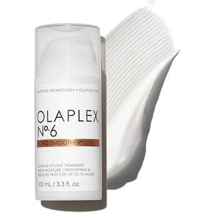 Olaplex No. 6 Bond Smoother, Leave-In Styling Hair Cream Treatment, Smooths, Conditions, & Strengthens, Frizz Control for Up to 72 Hours, For All Hair Types, 3.3 fl oz