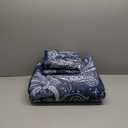 DJY Navy Paisley Quilt Set California King Size - Boho Bedspread Coverlet Set 3 Pieces, Soft Lightweight Microfiber Navy Blue Paisley Floral Pattern Bedding for All Season, 112"x96"