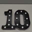 Pooqla Decorative Led Light Up Number Letters, Black Plastic Marquee Number Lights Sign for 10th Birthday Party Wedding Decor Battery Operated Black Decoration 10 (8.86 in)