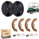 10L0L Golf Cart Brake Drums & Brake Shoes Deluxe Set for Golf Cart Club Cart DS (1995-up) & Precedent (2004-up) with Brake Shoes Spring Kit