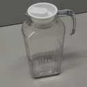JoyJolt 60oz Glass Pitcher with Lid (2 Lids) - Beverage Serveware and Storage Container for Cold Drinks and Liquids. Juice Container, Water Jug, Fridge Pitcher for Iced Tea or Milk