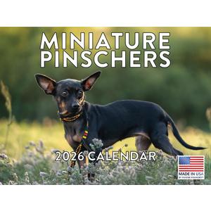 Miniature Pinscher Calendar 2026 Monthly Wall Calender 12 Month | American Made In The USA