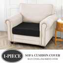 LA MEACK Couch Cushion Cover Seat Cushion Cover Stretch Armchair Cover Separate Sectional Sofa Slipcovers Furniture Protector(1 Piece for Seat or Sofa Backrest, Black)