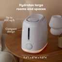 Frida Baby 3-in-1 XL Top Fill Humidifier for Bedroom, Cold & Flu Relief, 6L Tank Cool Mist Humidifier + Diffuser for Large Rooms, Nightlight, Auto-Off, Quiet, Essential Oil Diffuser