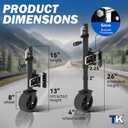 8-inch Wheel Trailer Jack, 13" Vertical Movement, 2000 lbs, for RV, Boat, Trailer and More, Black