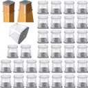 32 Pcs Square Chair Leg Protectors for Hardwood Floors,Felt Furniture Floor Protectors with Silicone Caps, Large Size (Fits Chair Legs with Side Length: 1-1/16'' to 1-5/8'')