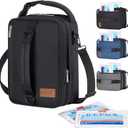 Lifewit Expandable Lunch Box for Men, Insulated Lunch Bag, Portable Cooler Bag with Shoulder Straps and 2 Ice Packs for Men Women Adult for Work College Travel, 6.5L 12 Cans Black (Back)