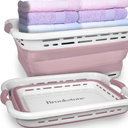 BROOKSTONE, 1 UNIT, 11 GALLONS - 24" Collapsible Laundry Basket, Comfort Non-Slip Grip Handles, Minimalist Space Saving Design, Portable Pop-Up Hamper