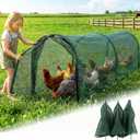 Chicken Runs for Yard,79" & 157" Extra Long Foldable Chicken Tunnels for Outside,All-in-One Kit with Sun Protection Net, Removable Door, Frame & Tools (Green, 79 * 21 * 32 inches)