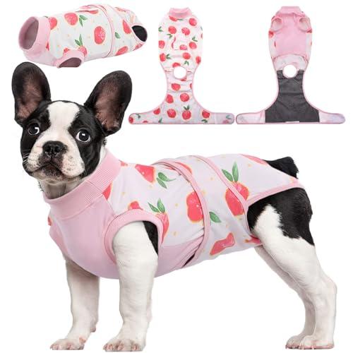 Kuoser Recovery Suit for Dogs Cats After Surgery, Professional Pet Recovery Shirt Dog Abdominal Wounds Bandages, Substitute E-Collar & Cone,Prevent Licking Dog Onesies Pet Surgery Recovery Suit Size S