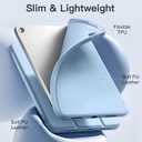 Akkerds Compatible with iPad (A16) 11th Generation Case 11 Inch 2025, for iPad 10th Generation Case 10.9 Inch 2022 with Pencil Holder, Slim Trifold Stand Protective Cover with Soft TPU Back, Sky Blue