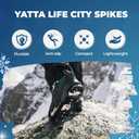City Spikes Ice Snow Grips - Non-Slip Rubber with TPR Strap 10 Stud Spikes, Traction Crampons for Hiking Walking on Snow & Ice