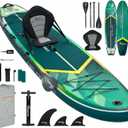 PRAISUN 12 x 35 Inflatable Paddle Board, 450lbs Extra Wide Stand Up Paddleboard for Youth/Adults of All Skill Levels, Stable SUP with Seat & Full Kit, for Fishing, Yoga, Lake & Ocean