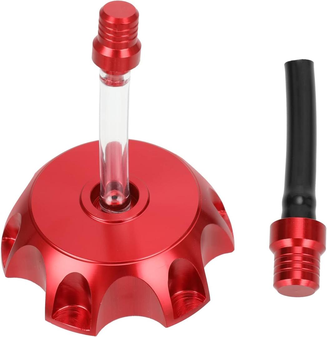 GREHUA Dirt Bike Gas Cap Cover with Vent Tube Compatible with 50cc 70cc 90cc 110cc 125cc SSR110 SSR125 Taotao DB10 DB14 SDG107 XPro YZ80 Kayo Pit Motorized Parts CNC Aluminum Red