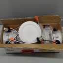 Amico Recessed Lighting 4 Inch, 12 Pack 5CCT Flat LED Can Lights, 2700K/3000K/4000K/5000K/6000K Selectable, 7W=60W, 700LM Brightness, Retrofit Installation - ETL & FCC, White