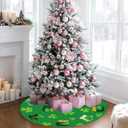 St Patricks Day Tree Skirt St Patricks Day Decorations 36" Reversible Shamrock Double Sided Print Mat for Trees St Patricks Day Decor Holiday Party Garden Indoor Home Decorations