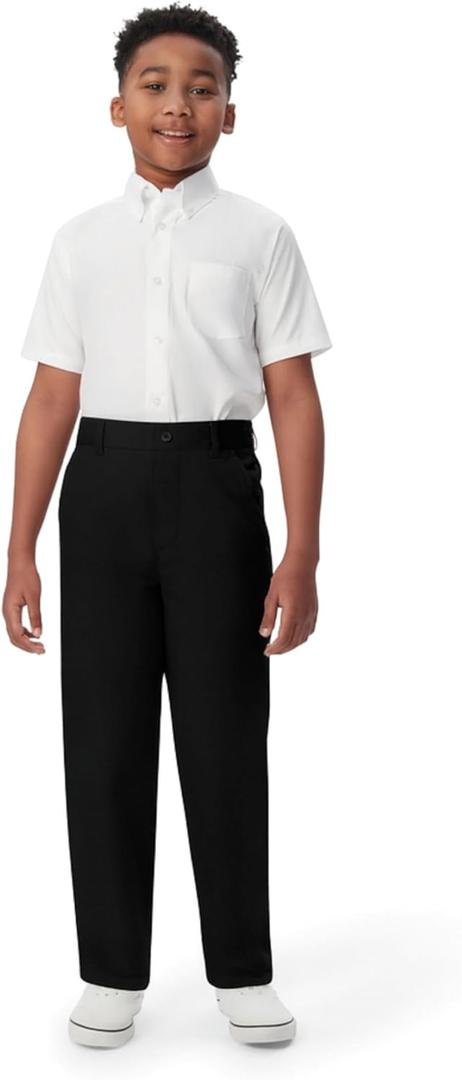 French Toast Boys Pull-On Relaxed Fit School Uniform Pant (Standard & Husky) (14, Black)