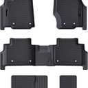Auxko All Weather Floor Mats Fit for Jeep Grand Cherokee L 7 Seat(2nd Row Bench Seat) 2021-2025 2026 TPE Rubber Liners Accessories All Season Guard Odorless 3 Row Black