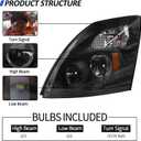 LED Headlight Assembly Compatible with Volvo VNL 2004-2014,Black Factory Style LED High/Low Beam Headlamp Driver and Passenger (Right/Passenger Side)