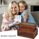 Rattan Box With Lids,Antique Color Rattan Decorative Box with vintage metal clasps,Size:14.96" x 9.65" x 5.91" (Antique Color)