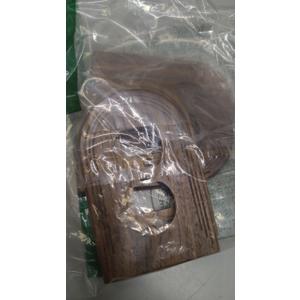 4 Pcs Walnut Wood Light Switch Cover Brown Outlet Covers Wall Plate Decorative Boho Plug Plate Vintage Rustic Contemporary Interior Room Home Decor (13 * 8.2cm, Arch Double Hole)