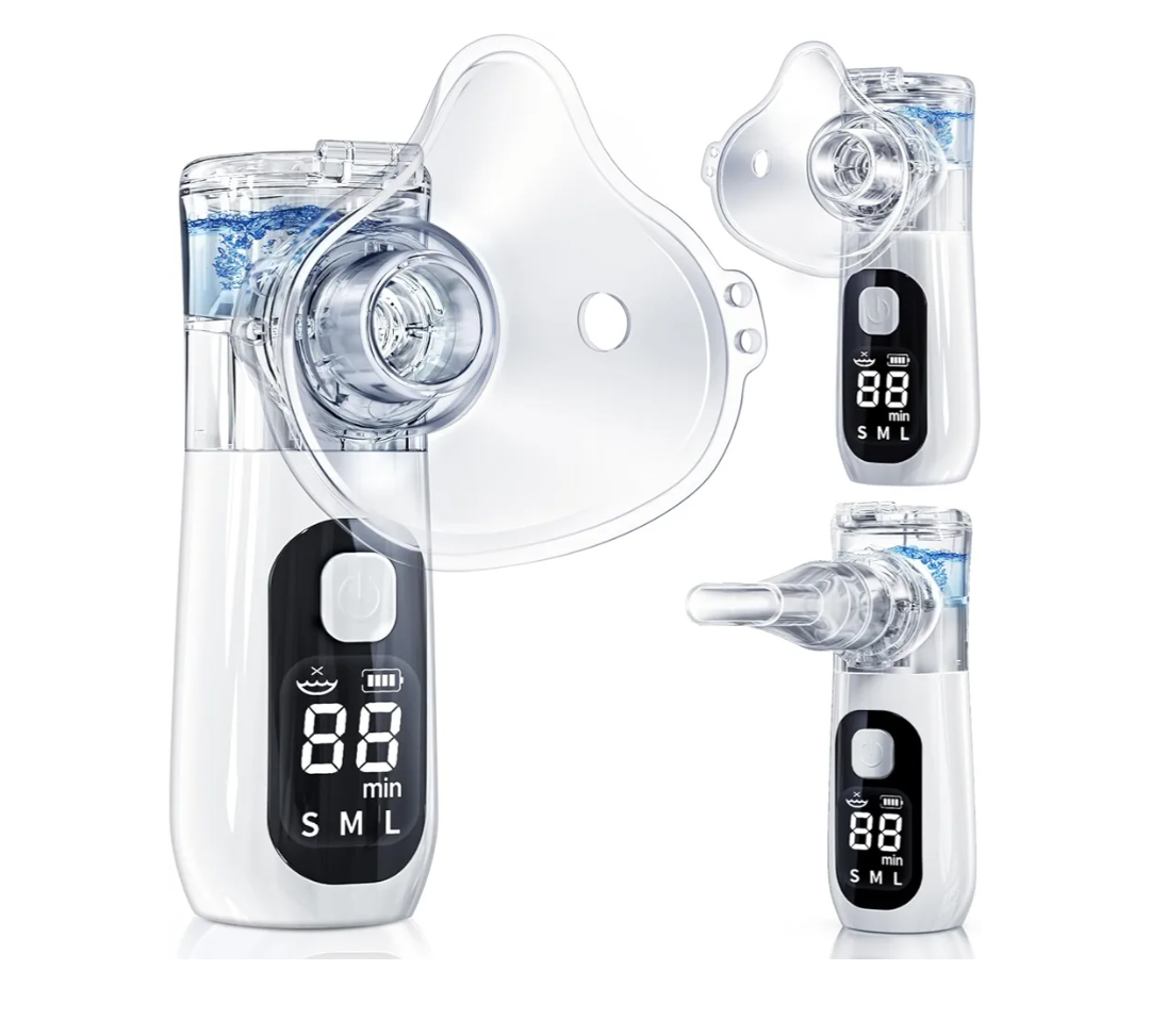 Portable Nebulizer for Adults and Kids with Smart LED Display, 3 Modes & AutoCleaning, Handheld Nebulizer for Home and Travel Use