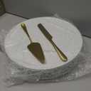 MTJYQTF White Cake Stand Set - Metal Round Cupcake Dessert Stand with Cake Cutting & Cake Spatula for Party, Candy Table Display for Wedding Birthday Baby Shower Housewarming Party CS003-pan-white (12in-White-1 Pcs)