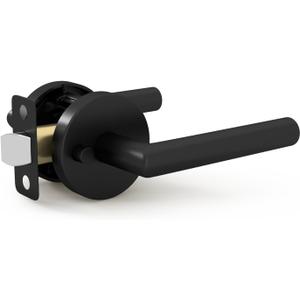 Mega Handles Ronn Privacy Lever & Lock Door Handle Set for Hallway, Closet and Bathroom, Keyless Lock, Heavy Duty Door Levers, Fits All Standard Door Sizes, Screws Included - Matte Black (1 Pack)