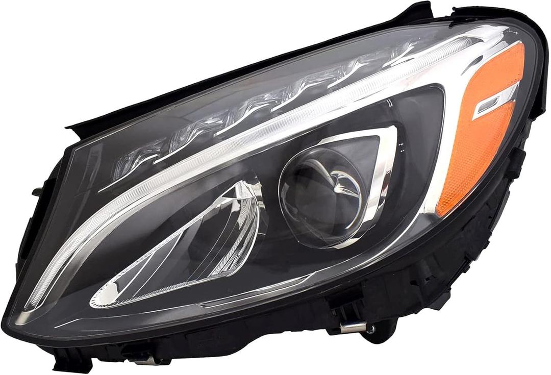 Headlight Assembly Replacement for Mercedes Benz C250 C300 C400, C43 C63 C450 /AMG 2015-018, Left/Driver Side LED Headlamp with Bulbs