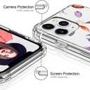 ICEDIO for iPhone 11 Pro Max Case with Screen Protector,Clear Acrylic Cover with Fashionable Designs for Girls Women,Slim Fit Protective Phone Cover Elegant Flowers