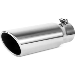 Richeer 2.75 to 3.5 inch Exhaust Tip, 2.75" Inlet 3.5 Outlet 12 Overall Length Stainless Steel Exhaust Tip Surface Polished Finish Universal for Vehicles with 2.75" O.D. Exhaust Tailpipe