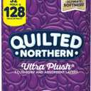 Quilted Northern Ultra Plush Toilet Paper, 32 Mega Rolls = 128 Regular Rolls, 3-Ply Bath Tissue, 8 Count (Pack of 4)
