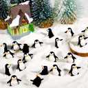 Bbiamsleep 60 Pcs Miniature Penguin Figurine Mini Resin Penguin Figurines Mini Resin Animals for Fairy Garden Micro Landscape Winter Christmas Decor