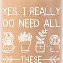 Plant Gifts for Women - Christmas Gifts for Plant Lovers - Cool Crazy Gardening Gift Mothers Day Valentines for Gardener Mom Wife - 16 OZ Glass Cup