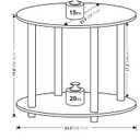 Furinno Turn-N-Tube Simple Design 2-Tier Round Wooden Small Coffee Table, Marble White, 
Product Dimensions	23.54"D x 23.54"W x 19.84"H
Item Weight	11.4 pounds