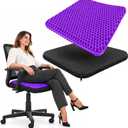 Purple Gel Honeycomb Slim 0.8 Seat Cushion for Office Chair, Breathable TPE, 15.35 x 13.78 x 0.87 in