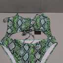 Meyeeka Womens Scoop Neck Cut Out Front Lace Up Back High Cut Monokini One Piece Swimsuit (X-Large, Snakeskin1)