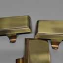 Sunshane 5 Pieces Christmas Stocking Holders Mantel Stocking Hanger Hooks Fireplace Mantle Metal Hang Bases for Xmas Party Decorations (Gold)