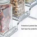 MEIQIHOME 4 Tier Expandable Spice Rack Organizer (11.4 to 22.8 Inch) Step Shelf Spice Storage Holder, for Kitchen Cabinet Countertop Cupboard Pantry, Metal, Chrome