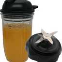 Replacement Easy Twist Extractor Blade with 18oz cup and lid,Compatible with NutriBullet Blender ComboNBF10500/ NBF70500/ZNBF30400Z/ZNBF30500Z/NBF50400 (18oz Cup With Pro Extractor Blade)