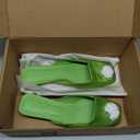 Coutgo Women's Mules Low Kitten Heel Closed Square Toe Slip On Backless Dress Shoes,Size 9 1/2, Green