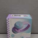 Kids Headphones, 74/85/94dB Volume Limiter, Foldable Wired Over Ear Headphones for Travel, 3.5mm Jack, Toddler Headphones for School, Chromebook, iPad, Tablet, Purple Green