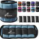 Sportneer Adjustable Ankle Weights Set - 1 Pair (2-10 lbs) Removable Sandbags for Women & Men, Comfortable Neoprene Leg Weights for Walking, Running, Pilates, Yoga, Home Workout & Physical Therapy (Dusty Blue)