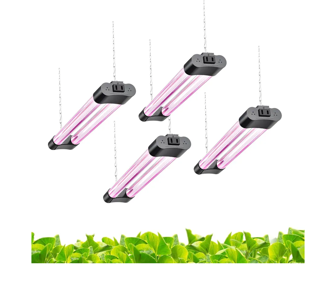 16inch 4 Pack LED Grow Lights - Linkable Grow Lights for Indoor Plants, Full Spectrum Plant Lights Plug and Hanging Design with On/Off Switch Hanging Grow Light from se