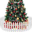 MCEAST 36 Pieces Christmas Tree Fences White Picket Fence Border 4.6 x 12 Inches Mini Plastic Decorative Fences Christmas Tree Barrier for Dogs Kids Home Wedding Fairy Garden Party