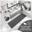 Yimobra Bathroom Runner Rug 70x24 Inch - Extra Long Non Slip Chenille Bath Mat, Soft & Absorbent, Machine Washable Shaggy Hallway Carpet for Vanity Tub Shower, Dark Gray Home Decor Accessories