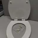 Mayfair Linden Slow Close Toilet Seat, Non Slip Heavy Duty Wood, Easy Install, Elongated, White