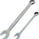 18 mm Ratcheting Wrench Set, 2 Pieces Metric Ratcheting Combination Wrench with 12 Point Design, 72 - Tooth Ratchet Spanner with Chrome Plating
