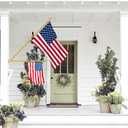 ZMTECH Flag Pole - Upgraded Bracket, (2 Packs) 6 FT Stainless Steel Flag Poles for Outside House, Residential or Commerical, Tangle Free Flag Pole Kit for American Flag (Without Flag, Gold)